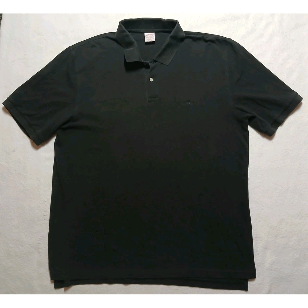 Brooks Brothers Performance Polo Shirt Mens XXL Black Original Fit Cotton Logo